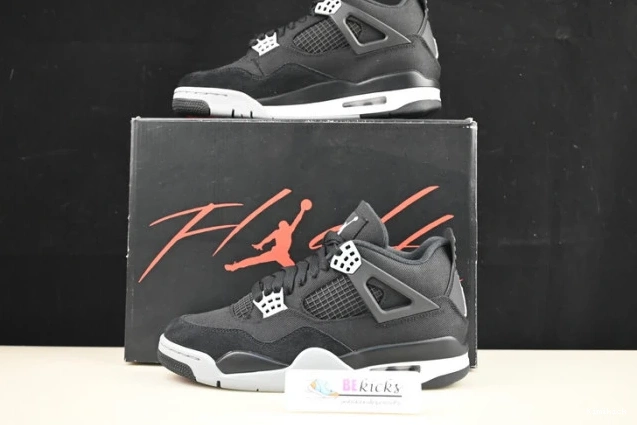 dh7138- air 4 jordan “black canvas” BestValue 1732 0602